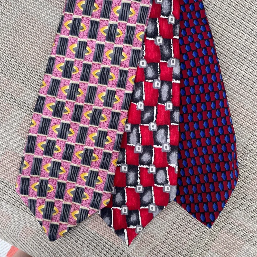 Cocktail Collection Silk Tie Bundle Geometric Abstract Multicolor 7 Piece Lot